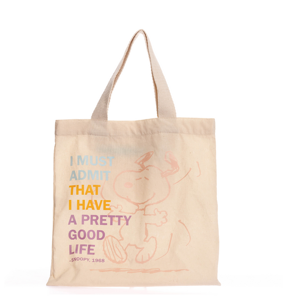 TOTE BAG SNOOPY WORDS IN COLORS