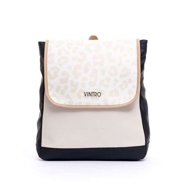 BACKPACK PARA PC PRINT BEIGE Y NEGRO PARAISO SALVAJE